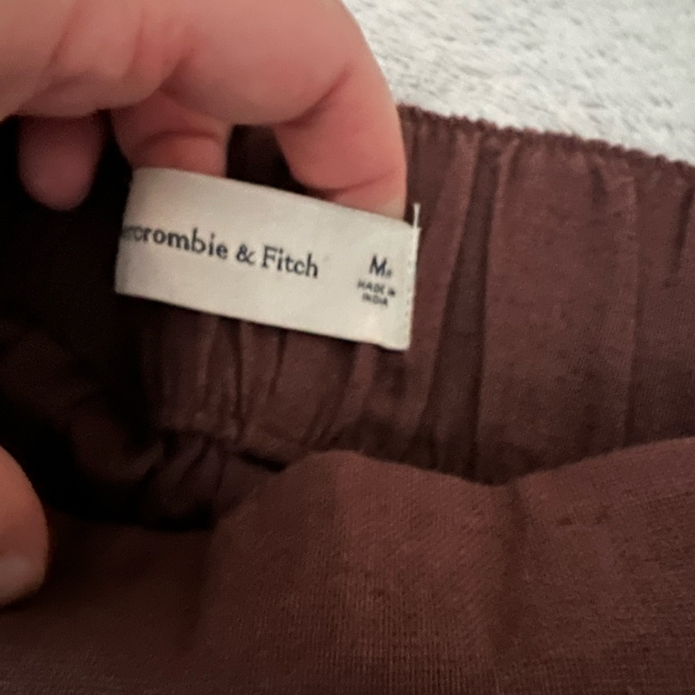 Abercrombie & Fitch High Rise Pull On Pleated Linen Trouser Brown Shorts Medium - Picture 5 of 6